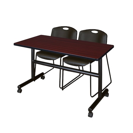 Kobe Tables > Nesting Tables > Kobe Flip Top Table & Chair Sets, 48 W, 24 L, 29 H, Mahogany MKFT4824MH44BK